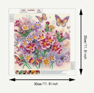 Preview: Diamond Painting Blumen & Schmetterlinge